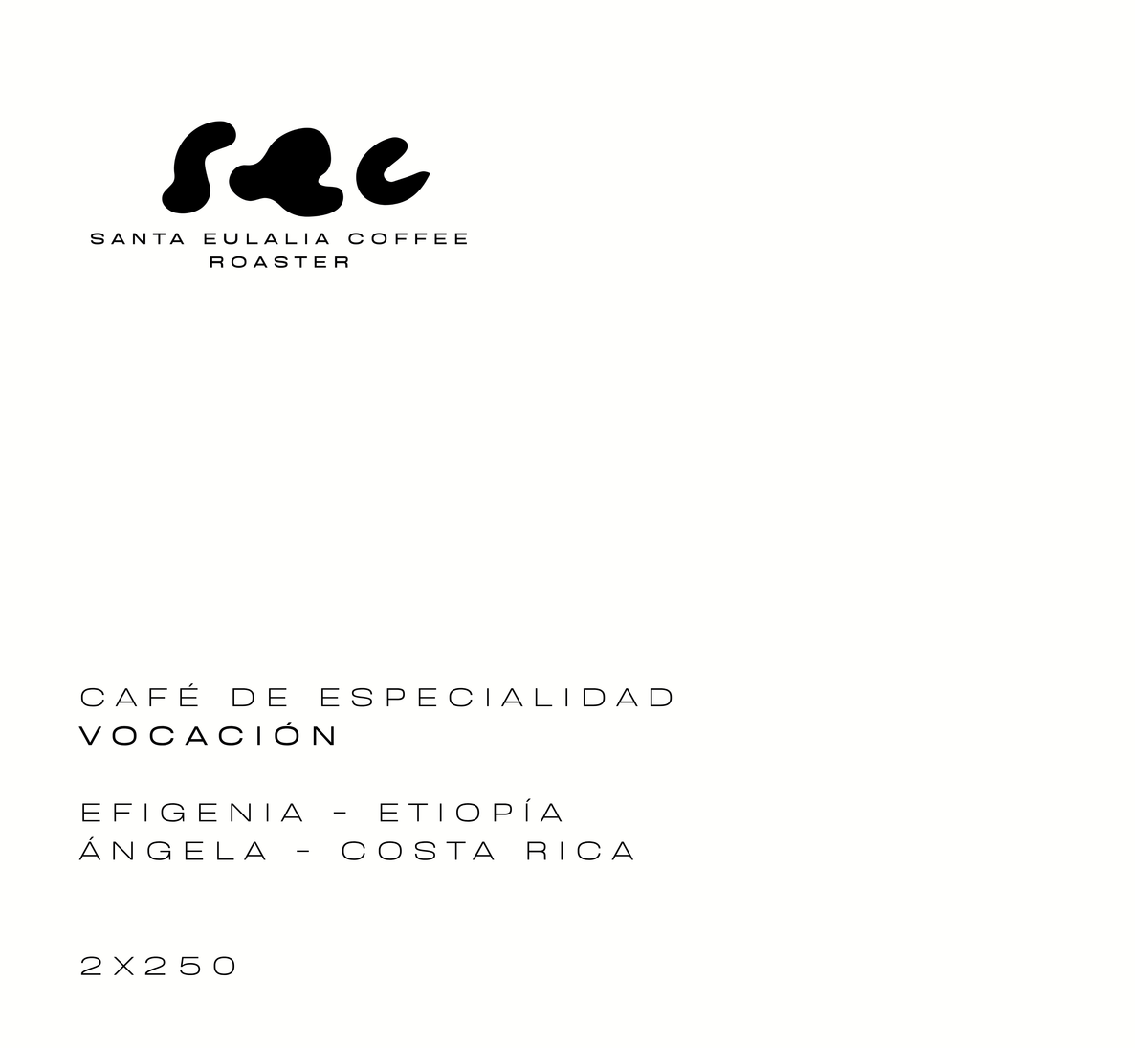 Pack Vocación: dos cafés de especialidad para filtro, Efigenia (Etiopía) y Ángela (Costa Rica), 2 bolsas de 250 g